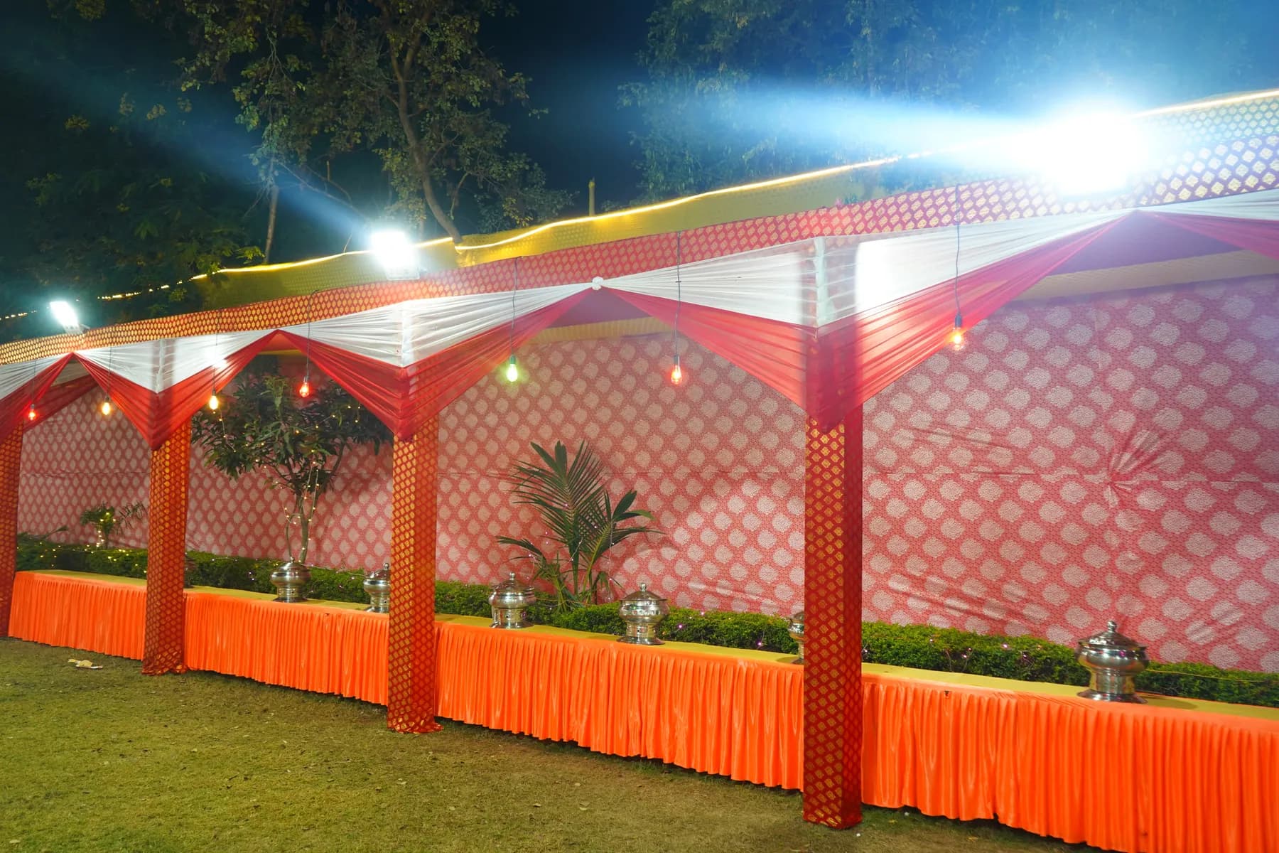 Buffet counter catering setup at Bandhan Marriage Hall